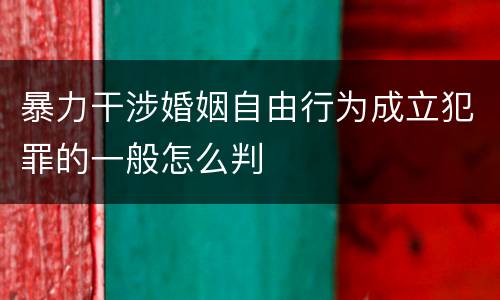暴力干涉婚姻自由行为成立犯罪的一般怎么判