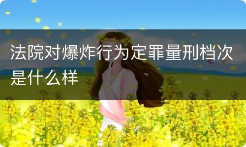 法院对爆炸行为定罪量刑档次是什么样
