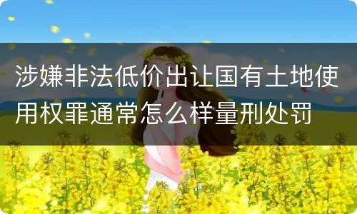 涉嫌非法低价出让国有土地使用权罪通常怎么样量刑处罚