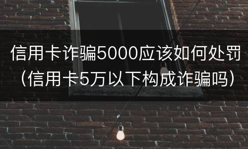 信用卡诈骗5000应该如何处罚（信用卡5万以下构成诈骗吗）