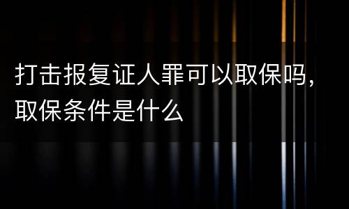 打击报复证人罪可以取保吗，取保条件是什么