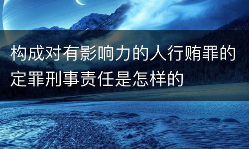 构成对有影响力的人行贿罪的定罪刑事责任是怎样的