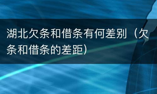 湖北欠条和借条有何差别（欠条和借条的差距）
