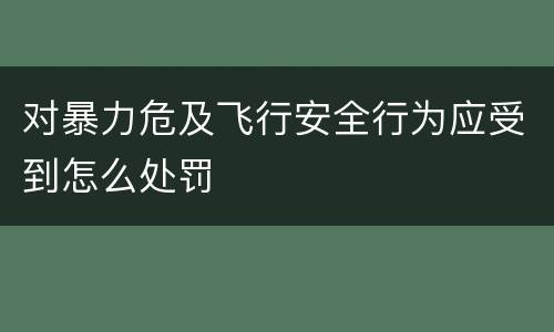 对暴力危及飞行安全行为应受到怎么处罚