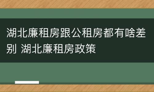 湖北廉租房跟公租房都有啥差别 湖北廉租房政策