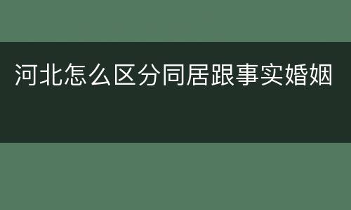 河北怎么区分同居跟事实婚姻