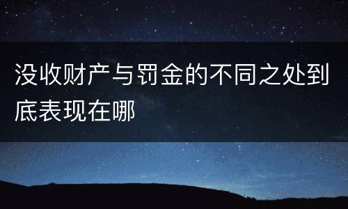 没收财产与罚金的不同之处到底表现在哪