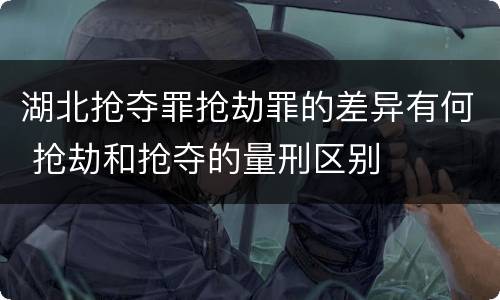 湖北抢夺罪抢劫罪的差异有何 抢劫和抢夺的量刑区别