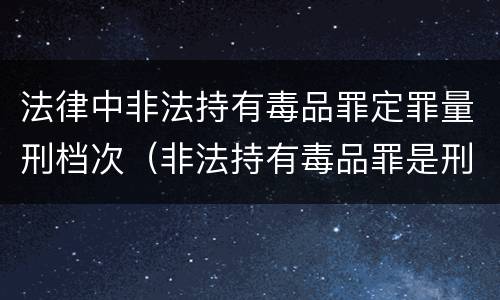 法律中非法持有毒品罪定罪量刑档次（非法持有毒品罪是刑法多少条）