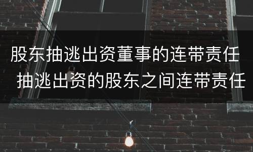股东抽逃出资董事的连带责任 抽逃出资的股东之间连带责任