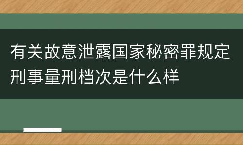 有关故意泄露国家秘密罪规定刑事量刑档次是什么样