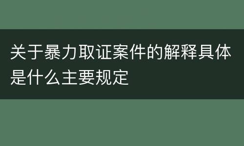 关于暴力取证案件的解释具体是什么主要规定