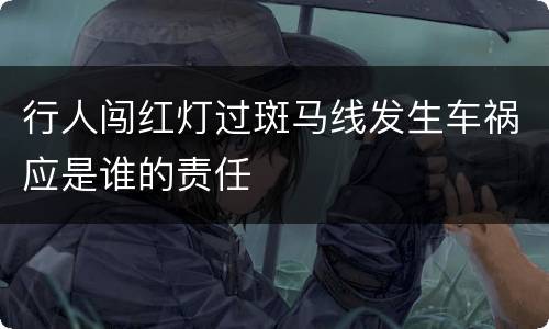 行人闯红灯过斑马线发生车祸应是谁的责任