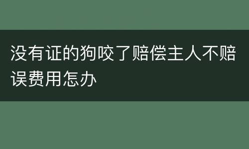 没有证的狗咬了赔偿主人不赔误费用怎办