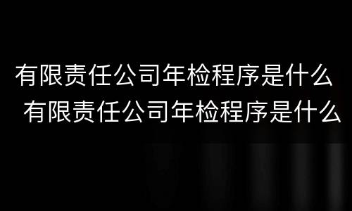 有限责任公司年检程序是什么 有限责任公司年检程序是什么意思
