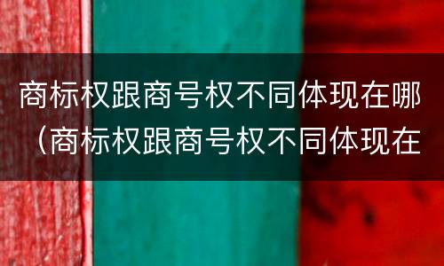 商标权跟商号权不同体现在哪（商标权跟商号权不同体现在哪些方面）