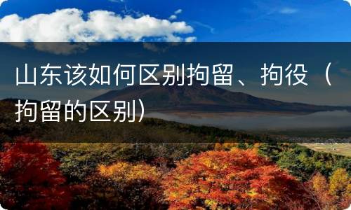 山东该如何区别拘留、拘役（拘留的区别）