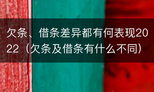 欠条、借条差异都有何表现2022（欠条及借条有什么不同）