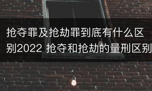 抢夺罪及抢劫罪到底有什么区别2022 抢夺和抢劫的量刑区别