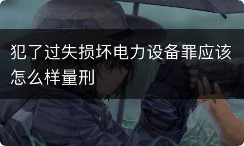 犯了过失损坏电力设备罪应该怎么样量刑