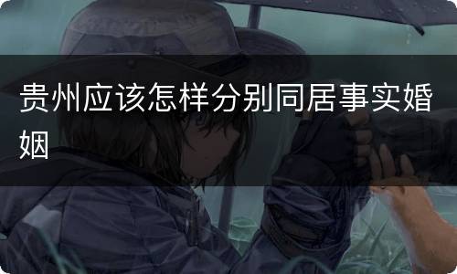 贵州应该怎样分别同居事实婚姻