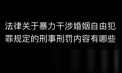 法律关于暴力干涉婚姻自由犯罪规定的刑事刑罚内容有哪些