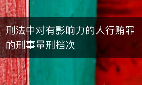 刑法中对有影响力的人行贿罪的刑事量刑档次