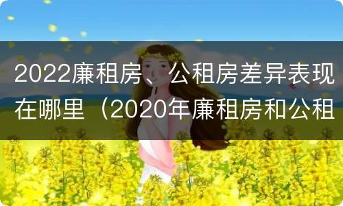 2022廉租房、公租房差异表现在哪里（2020年廉租房和公租房的区别）