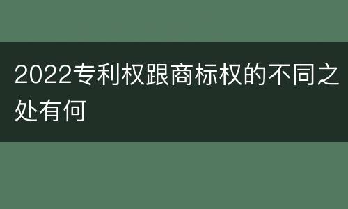 2022专利权跟商标权的不同之处有何