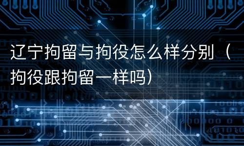 辽宁拘留与拘役怎么样分别（拘役跟拘留一样吗）