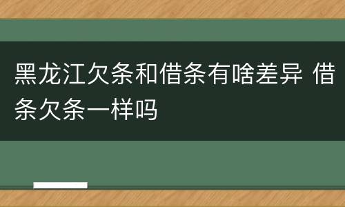 黑龙江欠条和借条有啥差异 借条欠条一样吗
