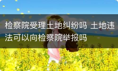 检察院受理土地纠纷吗 土地违法可以向检察院举报吗