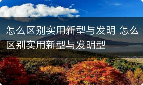 怎么区别实用新型与发明 怎么区别实用新型与发明型