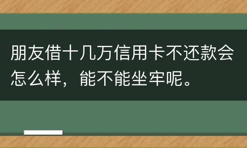 朋友借十几万信用卡不还款会怎么样，能不能坐牢呢。