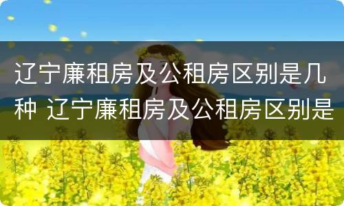 辽宁廉租房及公租房区别是几种 辽宁廉租房及公租房区别是几种类型