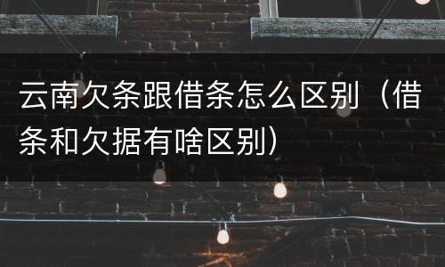 云南欠条跟借条怎么区别（借条和欠据有啥区别）