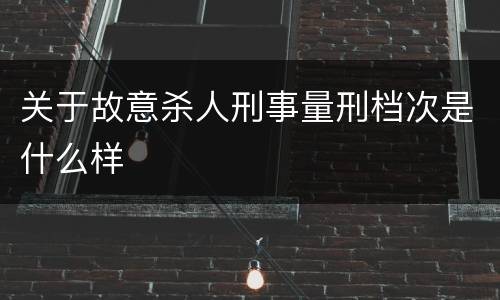 关于故意杀人刑事量刑档次是什么样