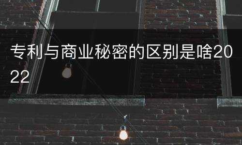 专利与商业秘密的区别是啥2022