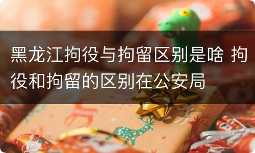 黑龙江拘役与拘留区别是啥 拘役和拘留的区别在公安局