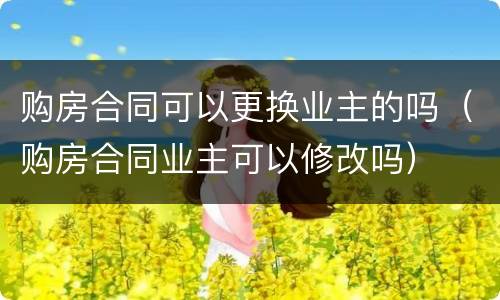 购房合同可以更换业主的吗（购房合同业主可以修改吗）