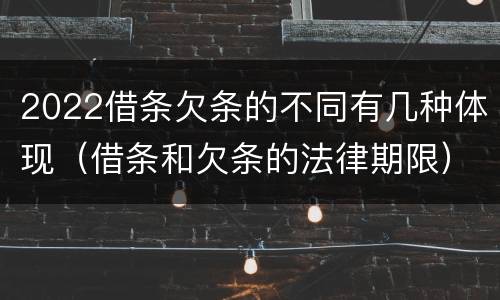 2022借条欠条的不同有几种体现（借条和欠条的法律期限）