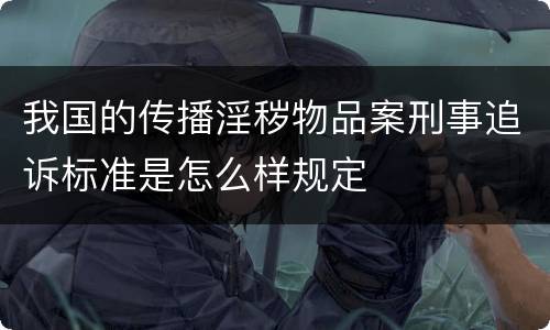 我国的传播淫秽物品案刑事追诉标准是怎么样规定