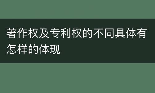 著作权及专利权的不同具体有怎样的体现