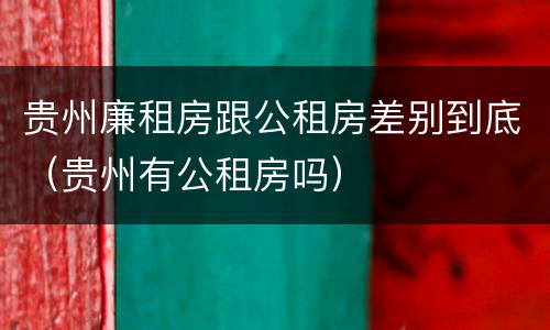 贵州廉租房跟公租房差别到底（贵州有公租房吗）