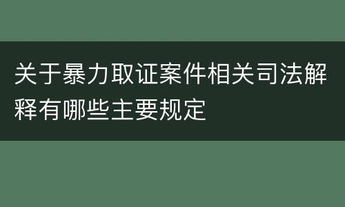 关于暴力取证案件相关司法解释有哪些主要规定