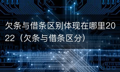 欠条与借条区别体现在哪里2022（欠条与借条区分）