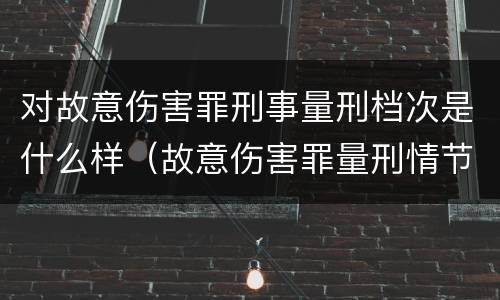 对故意伤害罪刑事量刑档次是什么样（故意伤害罪量刑情节）