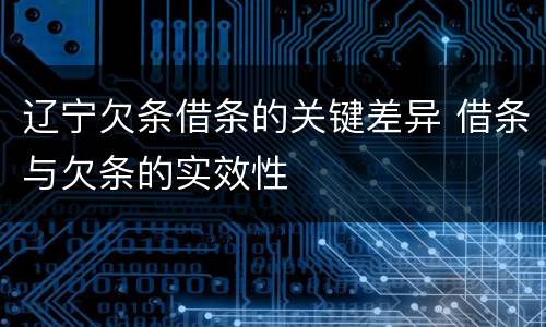 辽宁欠条借条的关键差异 借条与欠条的实效性