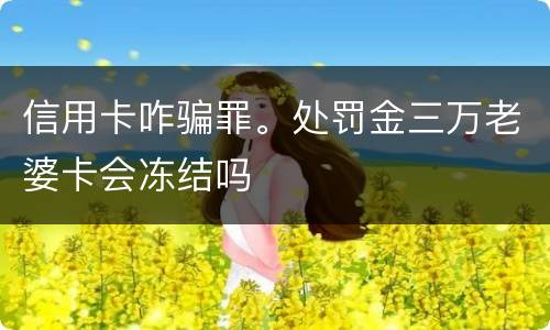 信用卡咋骗罪。处罚金三万老婆卡会冻结吗