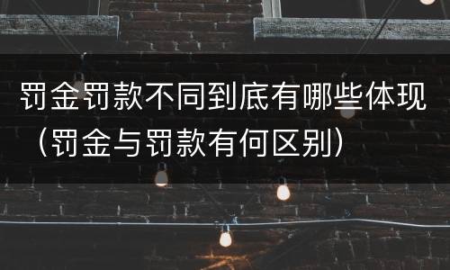 罚金罚款不同到底有哪些体现（罚金与罚款有何区别）